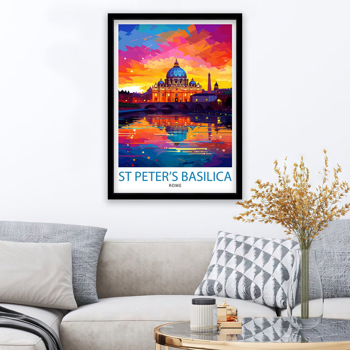 St. Peter's Basilica Travel Print Vatican City Wall Decor St. Peter's Poster Vatican Travel Prints St. Peter's Art Print Vatican