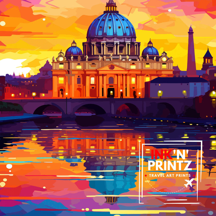 St. Peter's Basilica Travel Print Vatican City Wall Decor St. Peter's Poster Vatican Travel Prints St. Peter's Art Print Vatican