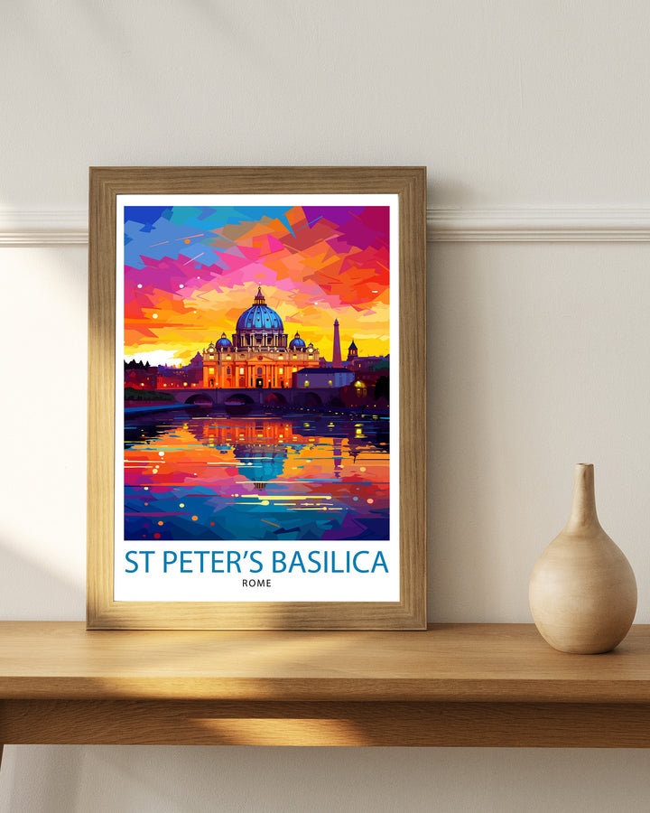 St. Peter's Basilica Travel Print Vatican City Wall Decor St. Peter's Poster Vatican Travel Prints St. Peter's Art Print Vatican