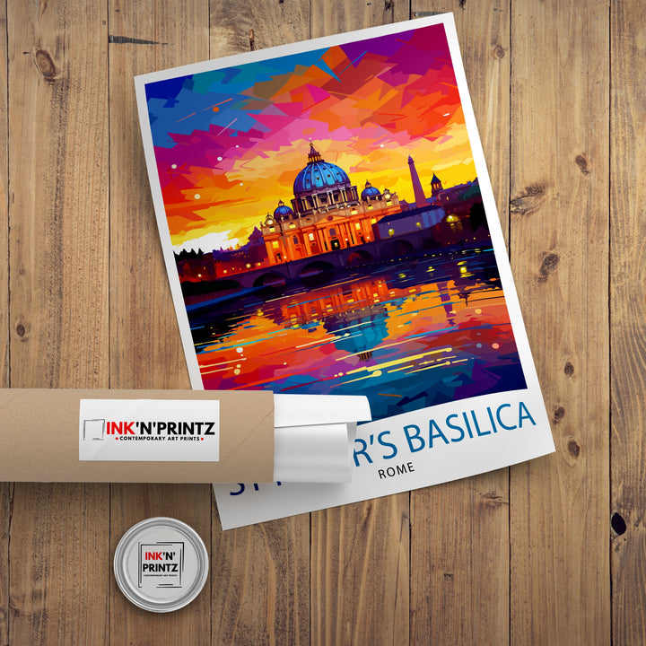 St. Peter's Basilica Travel Print Vatican City Wall Decor St. Peter's Poster Vatican Travel Prints St. Peter's Art Print Vatican