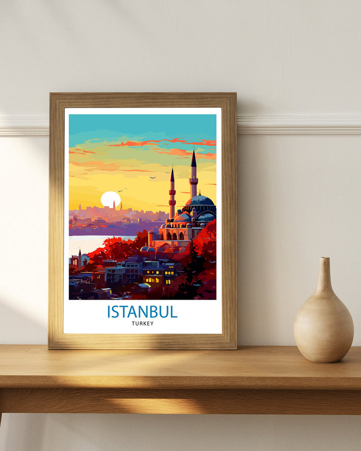 Istanbul Turkey Travel Print Istanbul Wall Art Turkey Illustration Istanbul Travel Poster Turkey Home Decor Gift for Travelers