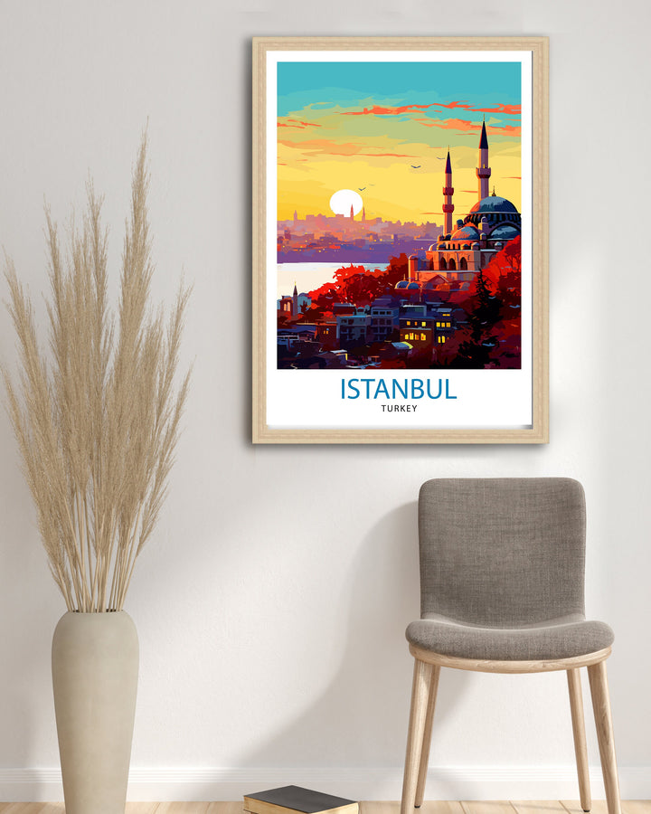 Istanbul Turkey Travel Print Istanbul Wall Art Turkey Illustration Istanbul Travel Poster Turkey Home Decor Gift for Travelers