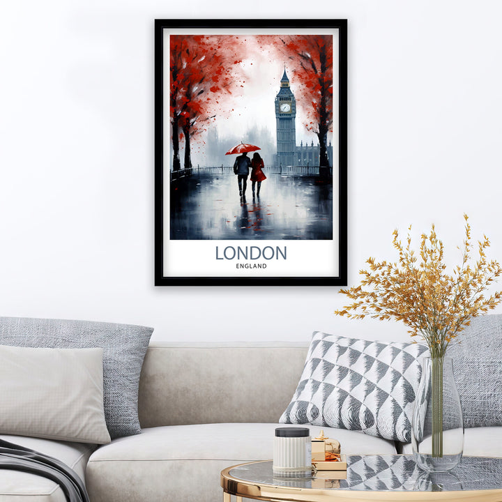 London Travel Print London Wall Art London Home Decor London Illustration Travel Poster Gift For London UK Home Decor