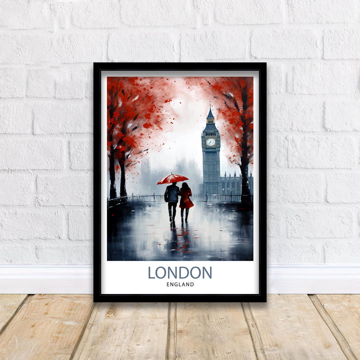 London Travel Print London Wall Art London Home Decor London Illustration Travel Poster Gift For London UK Home Decor