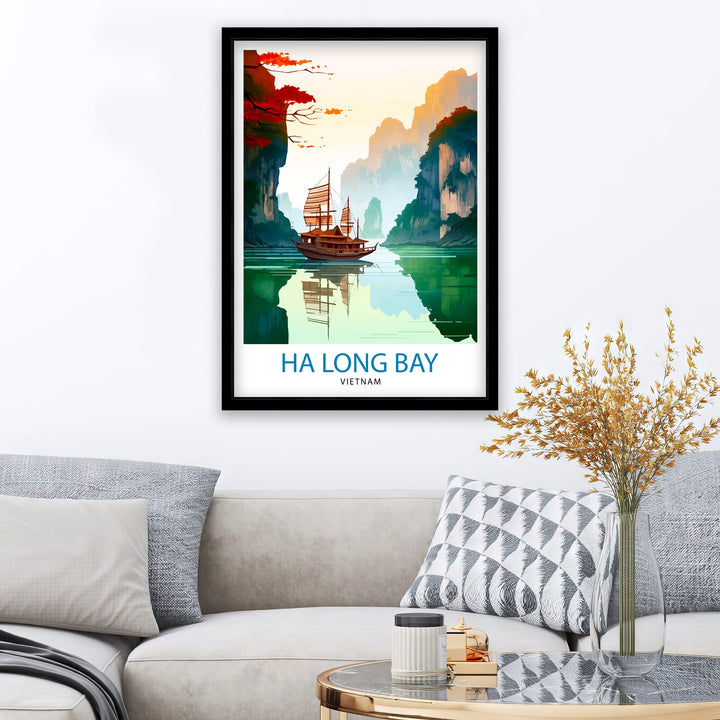 Ha Long Bay Vietnam Travel Print Ha Long Wall Decor Ha Long Poster Vietnam Travel Prints Ha Long Art Print Ha Long Illustration Ha Long Wall