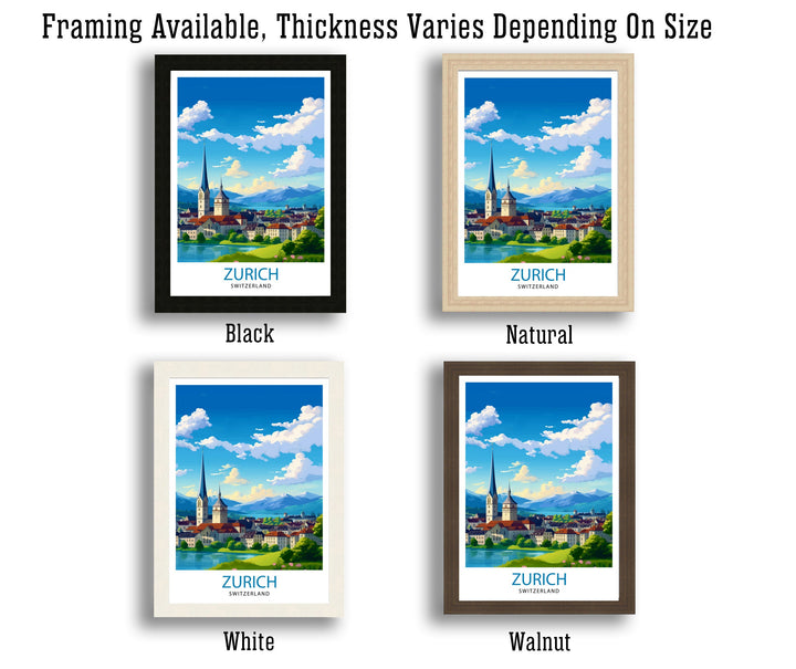 Zurich Switzerland Travel Poster Zurich