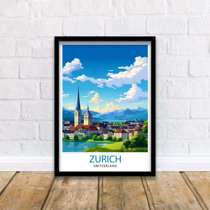 Zurich Switzerland Travel Poster Zurich