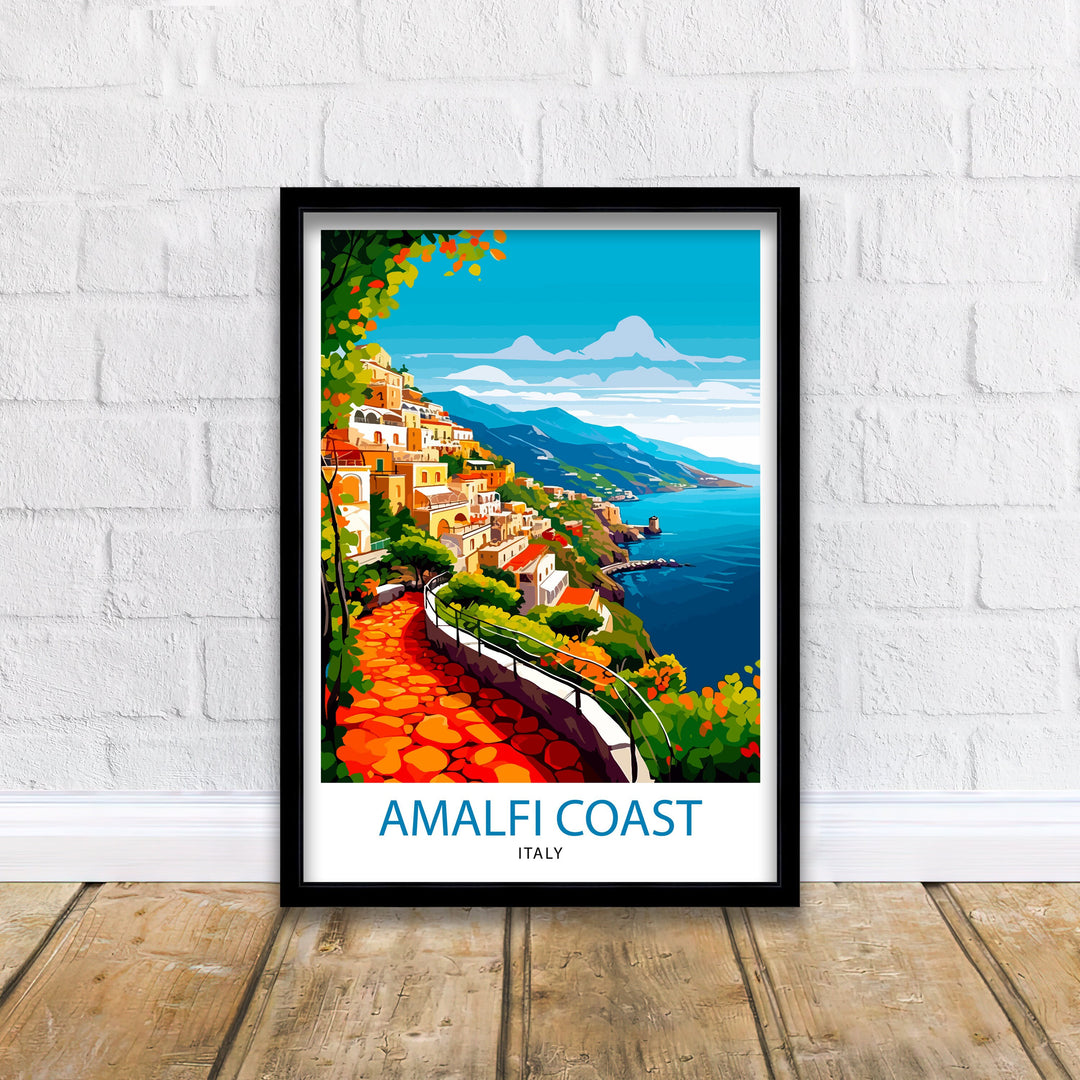 Amalfi Coast Italy Travel Poster Amalfi Coast