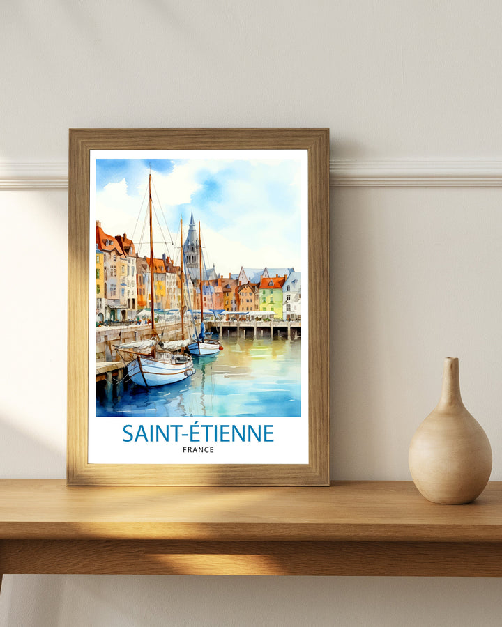 Saint-Étienne France Travel Print Saint-Étienne Wall Decor Saint-Étienne Poster France Travel Prints Saint-Étienne Art Print Saint-Étienne