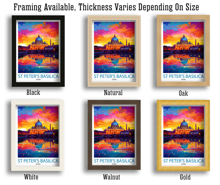 St. Peter's Basilica Travel Print Vatican City Wall Decor St. Peter's Poster Vatican Travel Prints St. Peter's Art Print Vatican