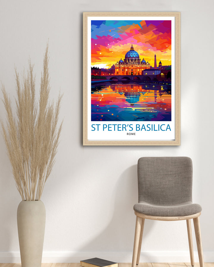 St. Peter's Basilica Travel Print Vatican City Wall Decor St. Peter's Poster Vatican Travel Prints St. Peter's Art Print Vatican