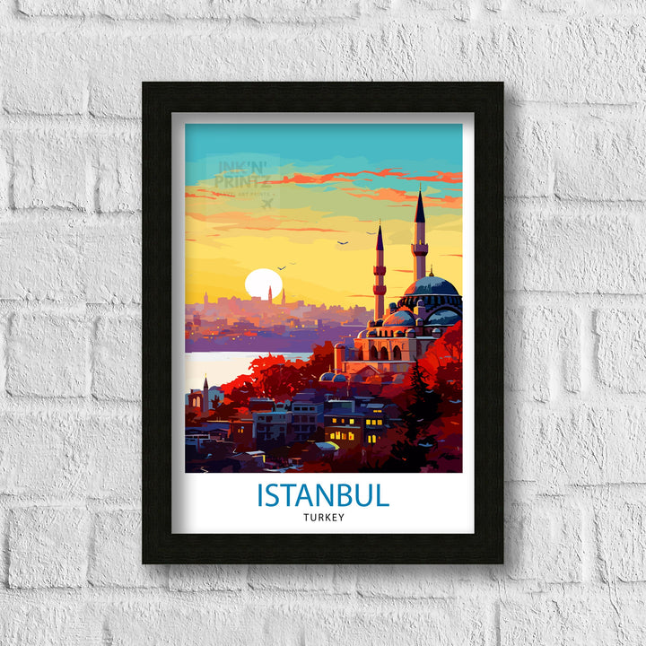 Istanbul Turkey Travel Print Istanbul Wall Art Turkey Illustration Istanbul Travel Poster Turkey Home Decor Gift for Travelers