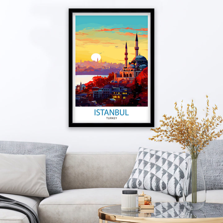 Istanbul Turkey Travel Print Istanbul Wall Art Turkey Illustration Istanbul Travel Poster Turkey Home Decor Gift for Travelers