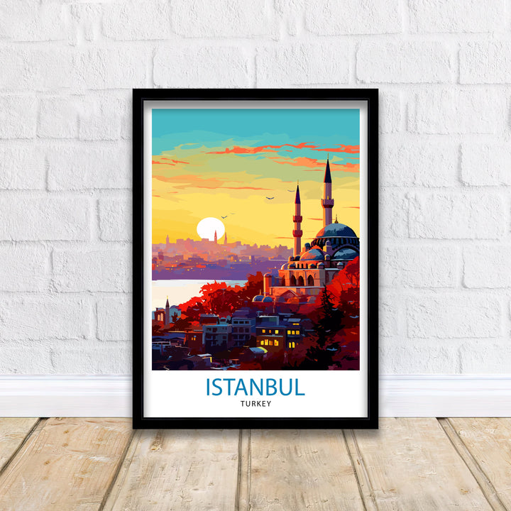 Istanbul Turkey Travel Print Istanbul Wall Art Turkey Illustration Istanbul Travel Poster Turkey Home Decor Gift for Travelers