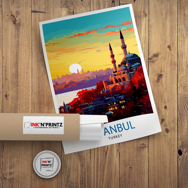 Istanbul Turkey Travel Print Istanbul Wall Art Turkey Illustration Istanbul Travel Poster Turkey Home Decor Gift for Travelers