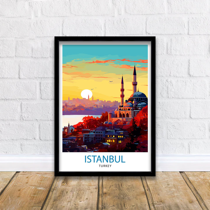 Istanbul Turkey Travel Print Istanbul Wall Art Turkey Illustration Istanbul Travel Poster Turkey Home Decor Gift for Travelers
