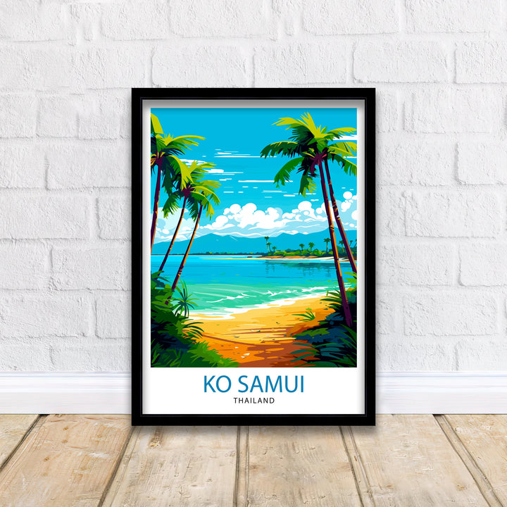 Koh Samui Thailand Travel Print Koh Samui Wall Decor Koh Samui Poster Thailand Travel Prints Koh Samui Art Print Koh Samui Illustration Koh