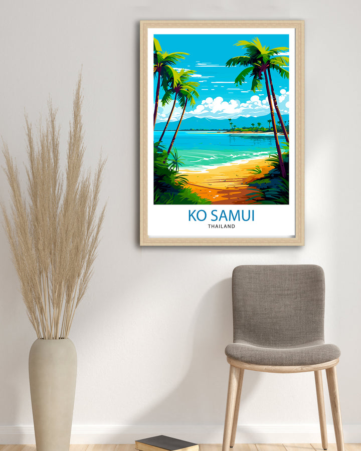 Koh Samui Thailand Travel Print Koh Samui Wall Decor Koh Samui Poster Thailand Travel Prints Koh Samui Art Print Koh Samui Illustration Koh