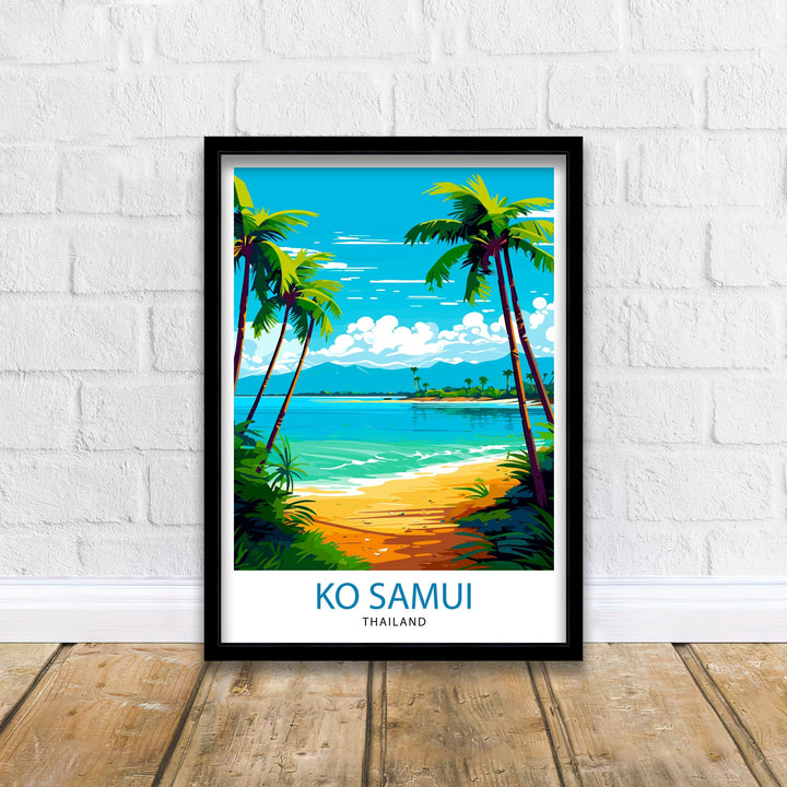 Koh Samui Thailand Travel Print Koh Samui Wall Decor Koh Samui Poster Thailand Travel Prints Koh Samui Art Print Koh Samui Illustration Koh