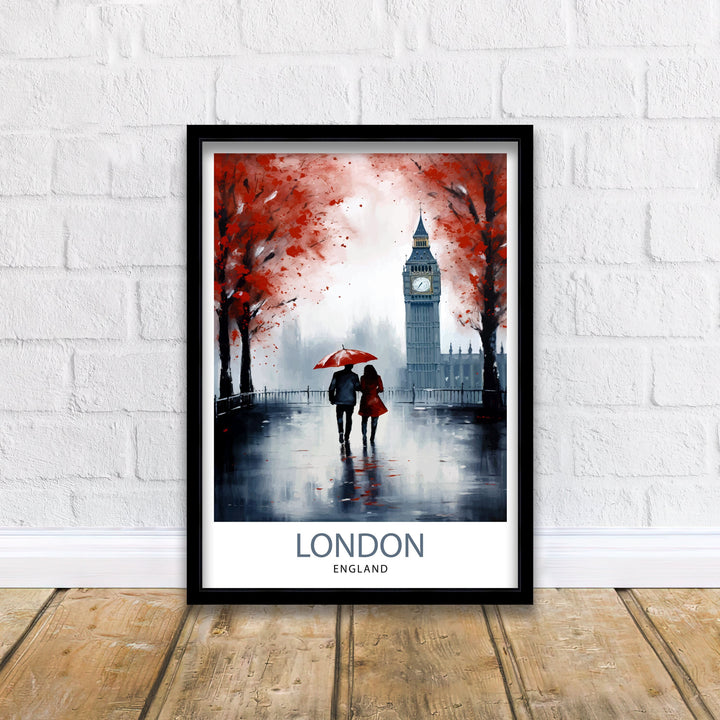 London Travel Print London Wall Art London Home Decor London Illustration Travel Poster Gift For London UK Home Decor
