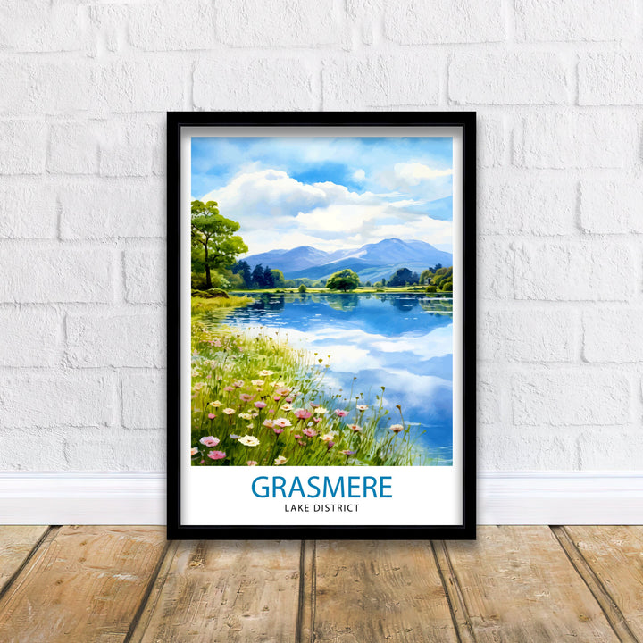 Grasmere Lake District Travel Print Grasmere Wall Decor Grasmere Home Living Decor Grasmere Illustration Travel Poster Gift For Grasmere