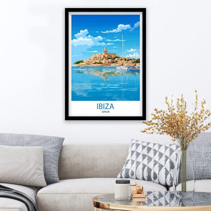 Ibiza Travel Print Ibiza Wall Art Ibiza Home Decor Ibiza Illustration Travel Poster Gift For Ibiza Lovers Spain Travel Print