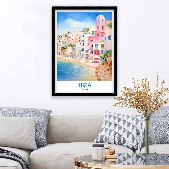 Ibiza Travel Print Ibiza Wall Art Ibiza Home Decor Ibiza Illustration Travel Poster Gift For Ibiza Lovers Spain Travel Print