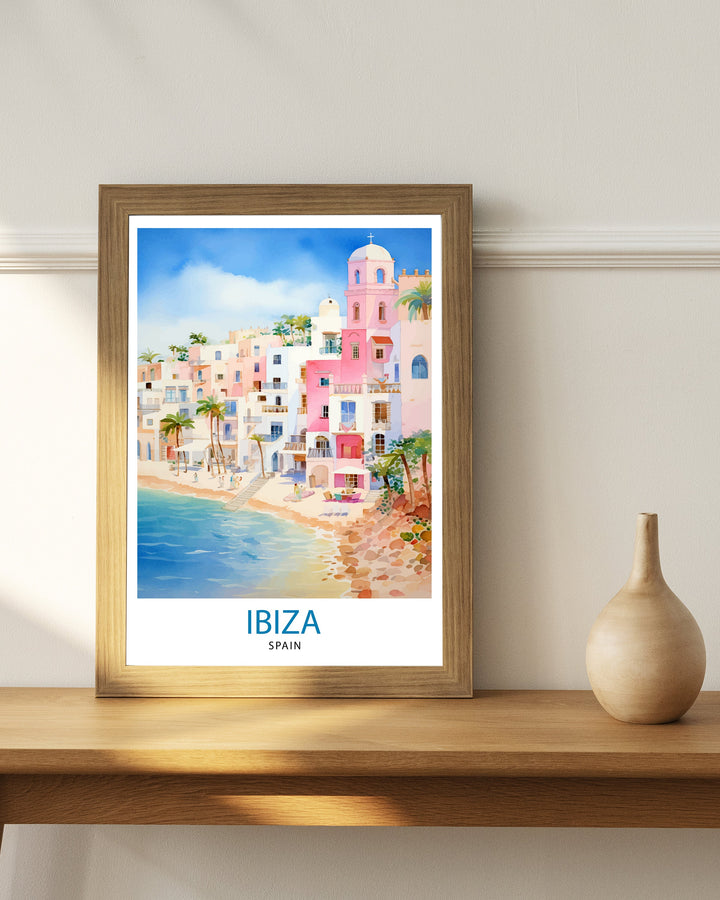 Ibiza Travel Print Ibiza Wall Art Ibiza Home Decor Ibiza Illustration Travel Poster Gift For Ibiza Lovers Spain Travel Print