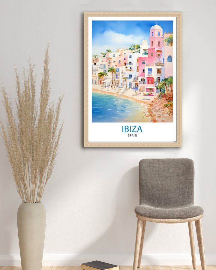 Ibiza Travel Print Ibiza Wall Art Ibiza Home Decor Ibiza Illustration Travel Poster Gift For Ibiza Lovers Spain Travel Print