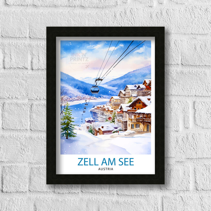 Zell am See Austria Travel Print Zell am See Wall Decor Zell am See Poster Austria Travel Prints Zell am See Art Print Zell am See