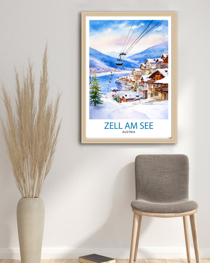 Zell am See Austria Travel Print Zell am See Wall Decor Zell am See Poster Austria Travel Prints Zell am See Art Print Zell am See