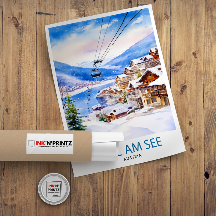 Zell am See Austria Travel Print Zell am See Wall Decor Zell am See Poster Austria Travel Prints Zell am See Art Print Zell am See