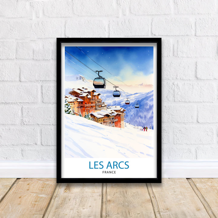 Les Arcs France Poster Les Arcs Decor Les Arcs Poster Les Arcs Art Les Arcs Wall Art Gift for Ski Lovers Les Arcs Home Decor