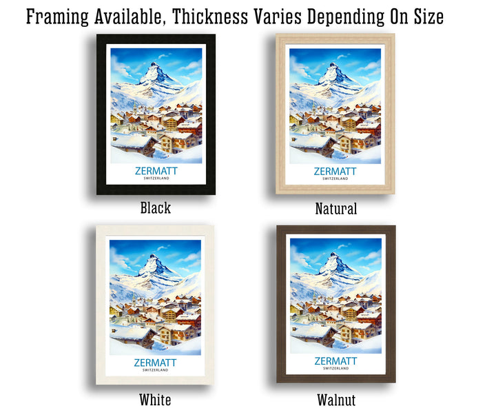 Zermatt Switzerland Poster Zermatt Decor Zermatt Poster Zermatt Art Zermatt Wall Art Gift for Mountain Enthusiasts Zermatt Home Decor