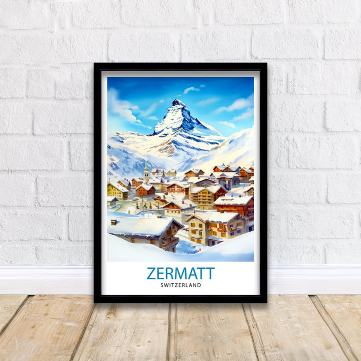 Zermatt Switzerland Poster Zermatt Decor Zermatt Poster Zermatt Art Zermatt Wall Art Gift for Mountain Enthusiasts Zermatt Home Decor