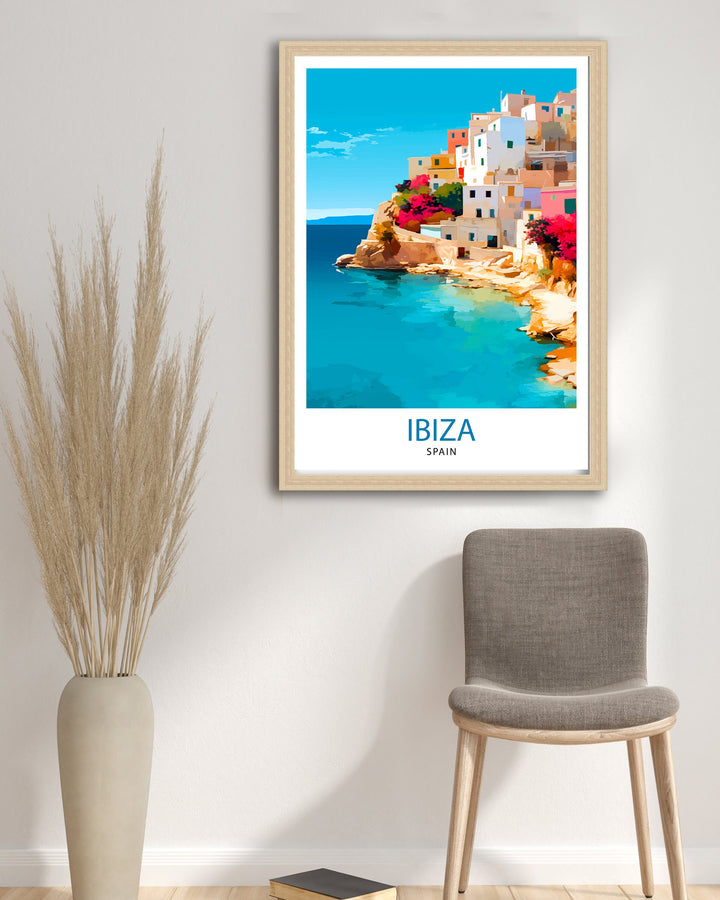 Ibiza Travel Print Ibiza Wall Art Ibiza Home Decor Ibiza Illustration Travel Poster Gift For Ibiza Lovers Spain Travel Print