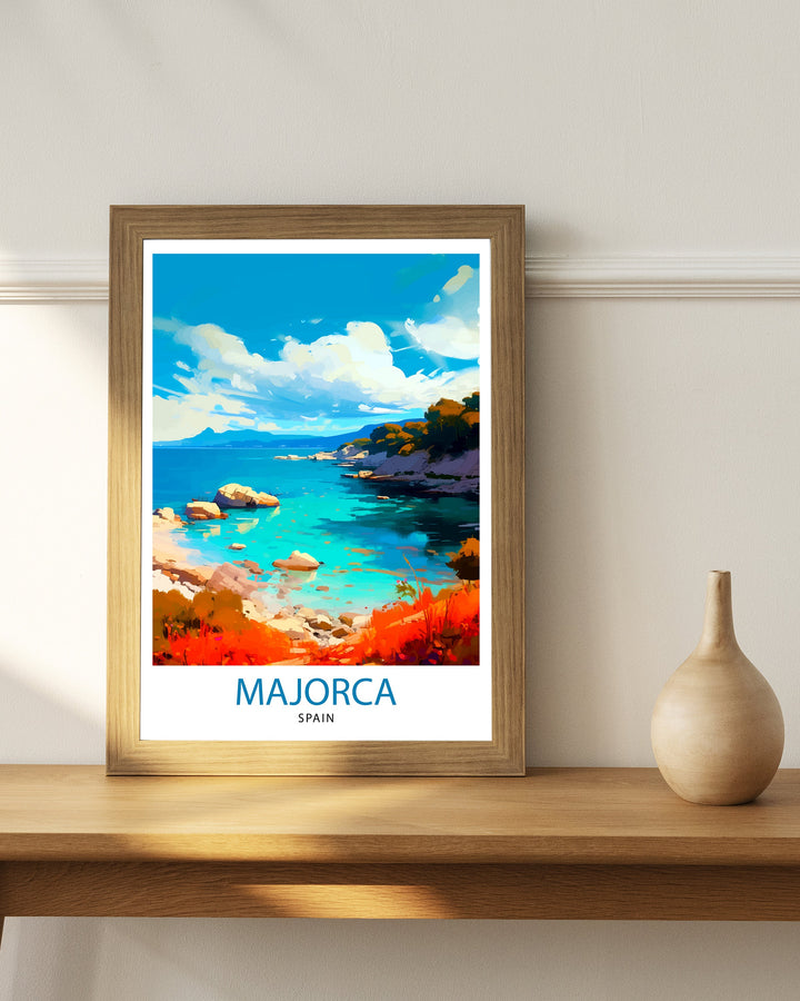 Majorca Spain Travel Print Majorca Wall Decor Majorca Home Living Decor Majorca Spain Illustration Travel Poster Gift for Majorca Spain Home