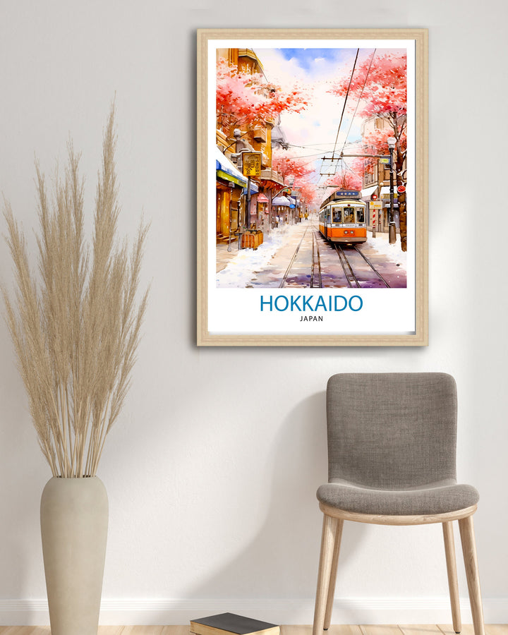 Hokkaido Japan Travel Poster Hokkaido
