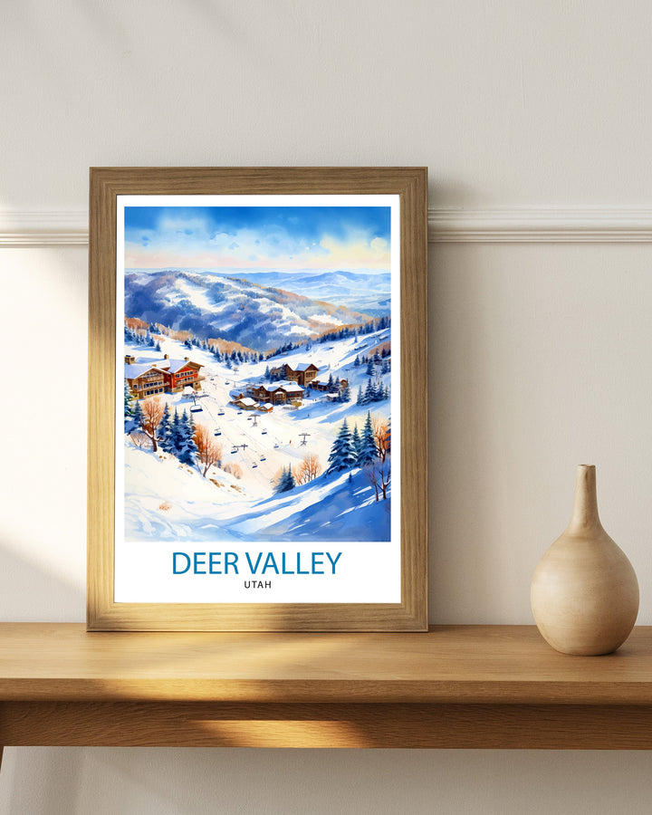 Deer Valley Ski Resort Poster Deer Valley Ski Decor Deer Valley Poster Deer Valley Art Poster Deer Valley Wall Art Gift for Deer Valley Skiers