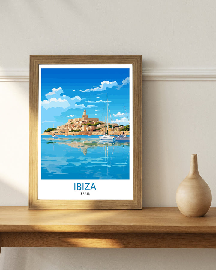 Ibiza Travel Print Ibiza Wall Art Ibiza Home Decor Ibiza Illustration Travel Poster Gift For Ibiza Lovers Spain Travel Print