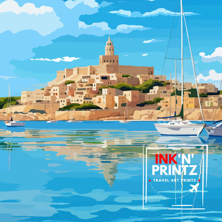 Ibiza Travel Print Ibiza Wall Art Ibiza Home Decor Ibiza Illustration Travel Poster Gift For Ibiza Lovers Spain Travel Print