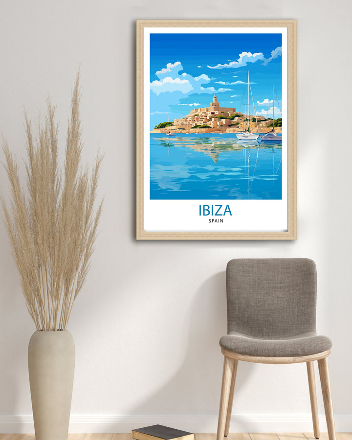 Ibiza Travel Print Ibiza Wall Art Ibiza Home Decor Ibiza Illustration Travel Poster Gift For Ibiza Lovers Spain Travel Print