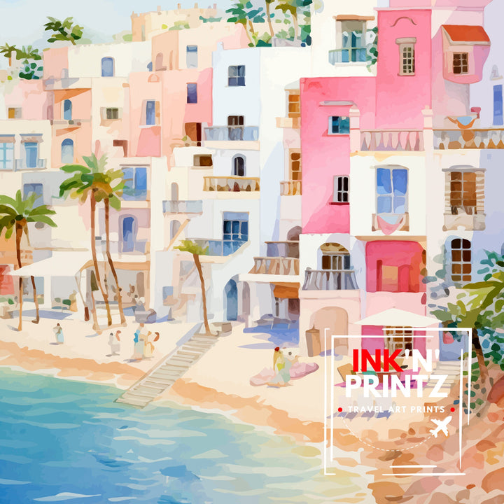 Ibiza Travel Print Ibiza Wall Art Ibiza Home Decor Ibiza Illustration Travel Poster Gift For Ibiza Lovers Spain Travel Print