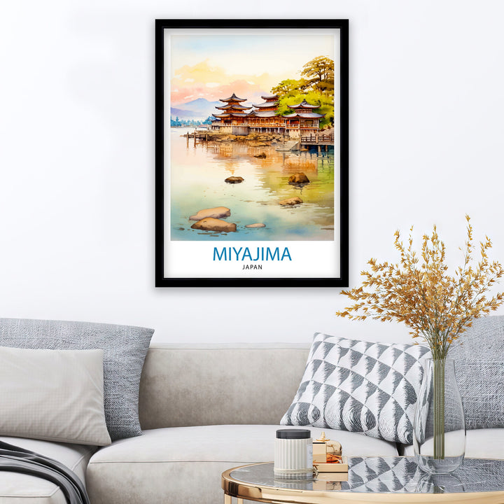 Miyajima Island Japan Travel Print Miyajima Wall Decor Miyajima Poster Japan Travel Prints Miyajima Art Print Miyajima Illustration Miyajima