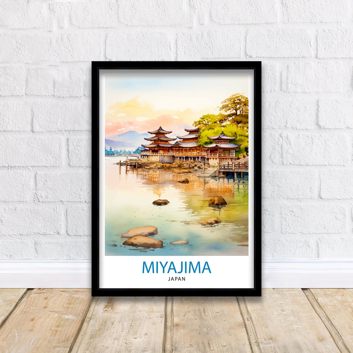 Miyajima Island Japan Travel Print Miyajima Wall Decor Miyajima Poster Japan Travel Prints Miyajima Art Print Miyajima Illustration Miyajima