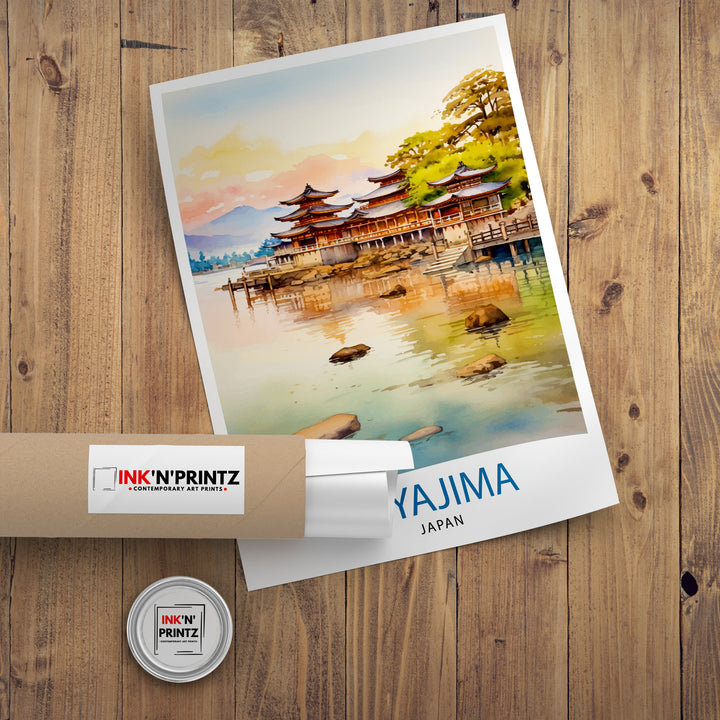 Miyajima Island Japan Travel Print Miyajima Wall Decor Miyajima Poster Japan Travel Prints Miyajima Art Print Miyajima Illustration Miyajima