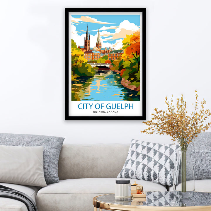 Guelph Ontario Print Guelph Decor Guelph Poster Guelph Art Guelph Wall Art Gift for Guelph Fans Guelph Home Decor