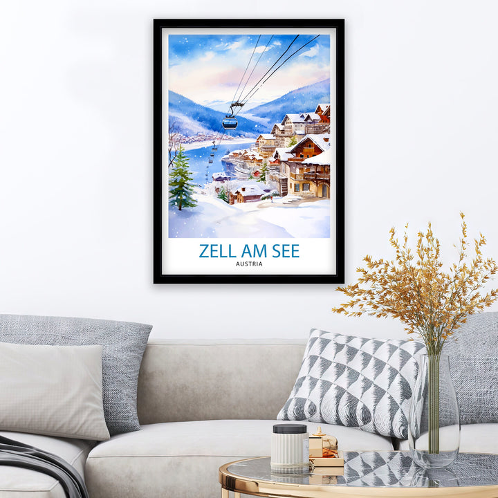 Zell am See Austria Travel Print Zell am See Wall Decor Zell am See Poster Austria Travel Prints Zell am See Art Print Zell am See