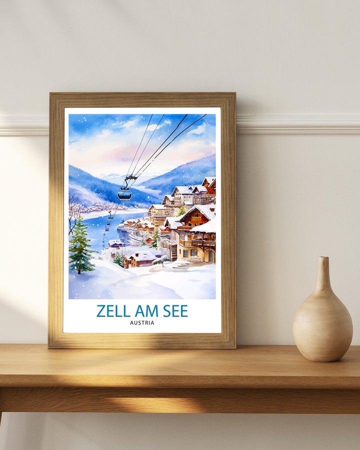 Zell am See Austria Travel Print Zell am See Wall Decor Zell am See Poster Austria Travel Prints Zell am See Art Print Zell am See