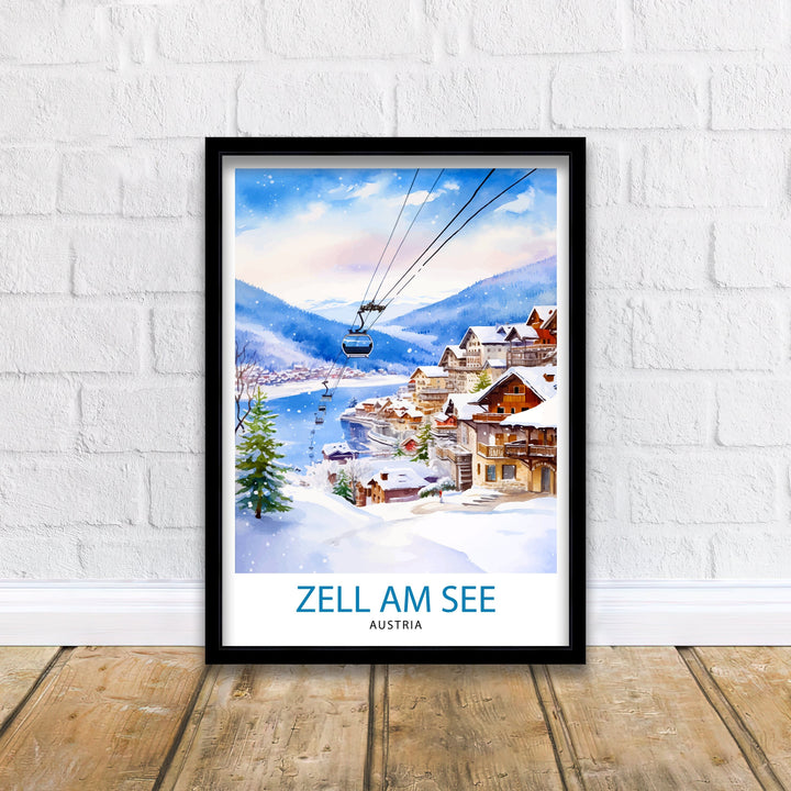Zell am See Austria Travel Print Zell am See Wall Decor Zell am See Poster Austria Travel Prints Zell am See Art Print Zell am See
